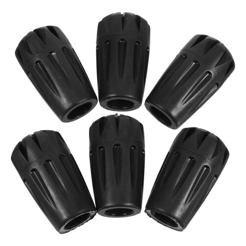 24Pièces Embouts Bâtons PVC Noir Longue Durée Résistance 2