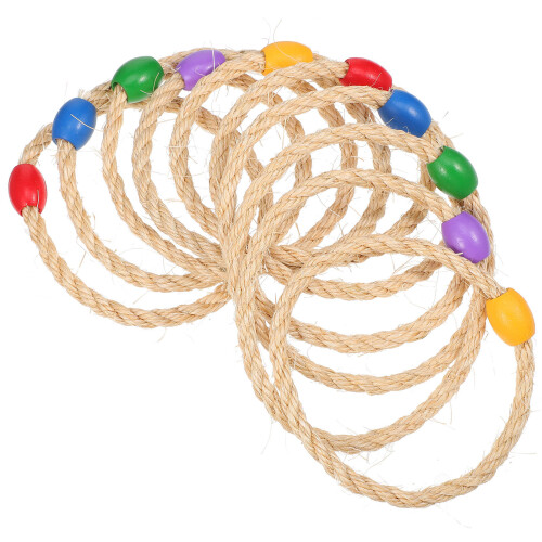 40Pièces Jeu De Lancer D'anneaux Coloré En Bois Pour 2