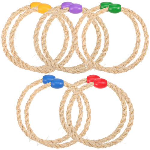 40Pièces Jeu De Lancer D'anneaux Coloré En Bois Pour 1