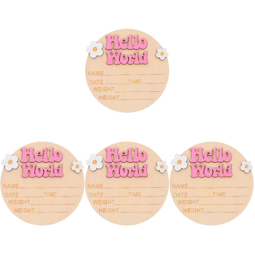 4Pièces Plaques Annonce Baby Shower Bois Décor 2