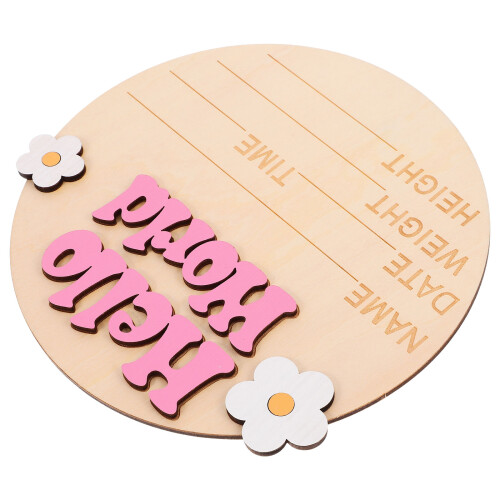 4Pièces Plaques Annonce Baby Shower Bois Décor 1