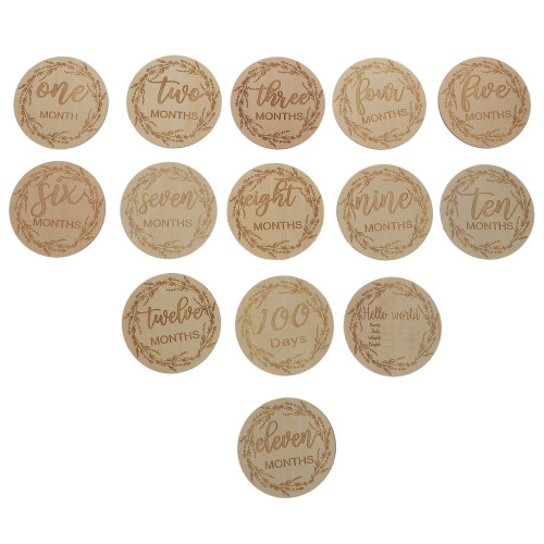 24Pièces Cartes Bois Bébé Souvenir 1