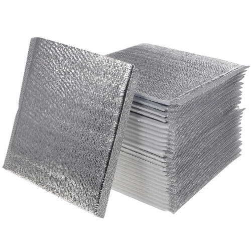 100Pièces Pochette Isotherme Aluminium Jetable Pour Aliments Argent 2
