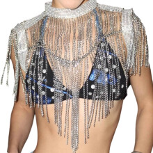 Bijoux de corps en strass robustes, longueur réglable,