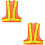 2Pièces Gilet Réfléchissant Orange Pour Extérieur Ajustable 3