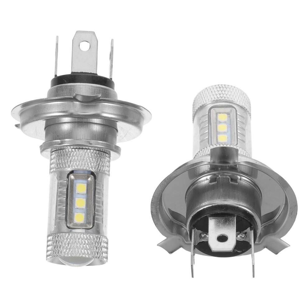 2Pcs Aluminum Car Fog Lights H4 80W Bright Headlight Bulbs White 3612971780170