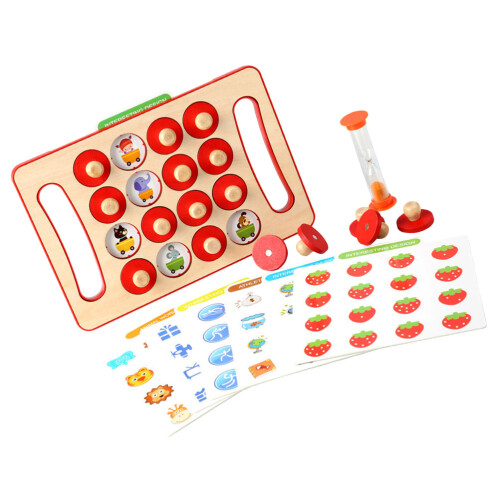 2Sets Wooden Kids Chess Toy Early Educational Pattern Matching Game 1