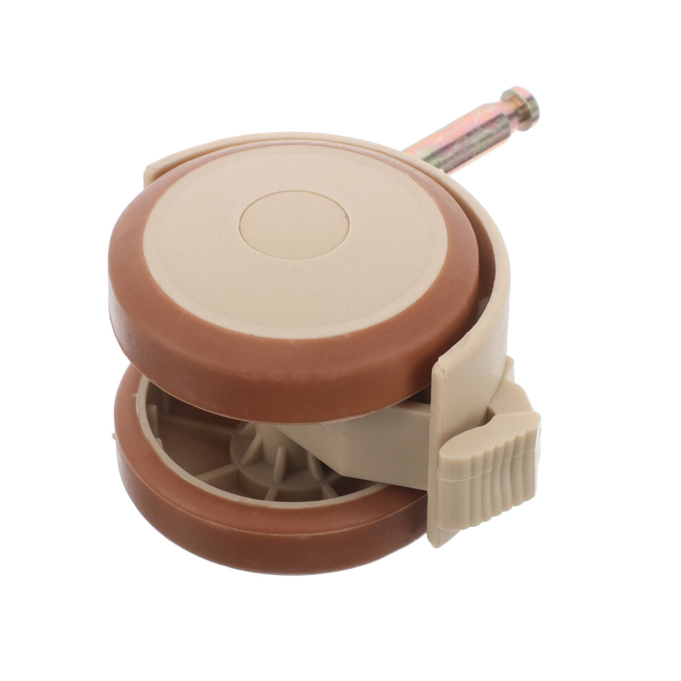 4Pcs Beige Rubber Caster Wheels With Brake Silent Swivel For 3612971779822