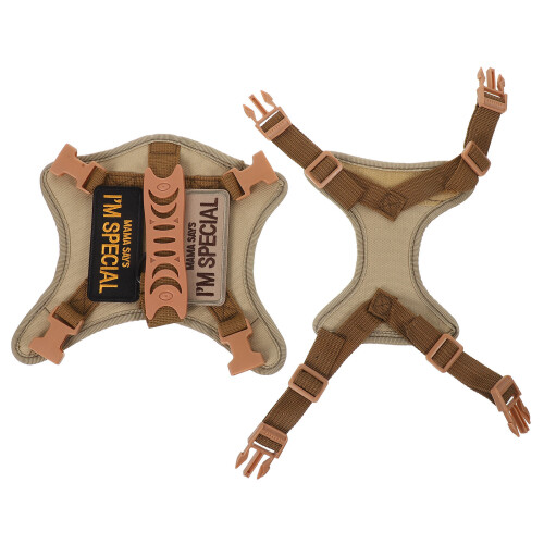 4Pcs Tactical Cat Walking Harness Adjustable Escape Proof Khaki Vest