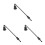 3Pcs Metal Candle Extinguisher Long Handle Decorative Wick Snuffer 3