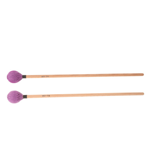 3Pairs Maple Wood Wool Drum Mallets Purple Practical Percussion Sticks 2