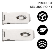 6Pcs Silver Metal Door Hasp Lock Padlock Hasps Staple Heavy Duty Use