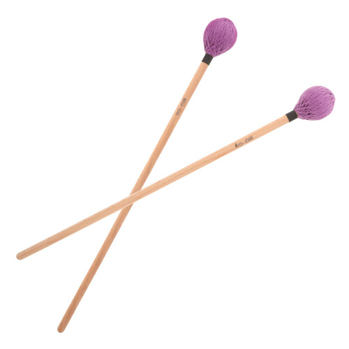 3Pairs Maple Wood Wool Drum Mallets Purple Practical Percussion Sticks 1