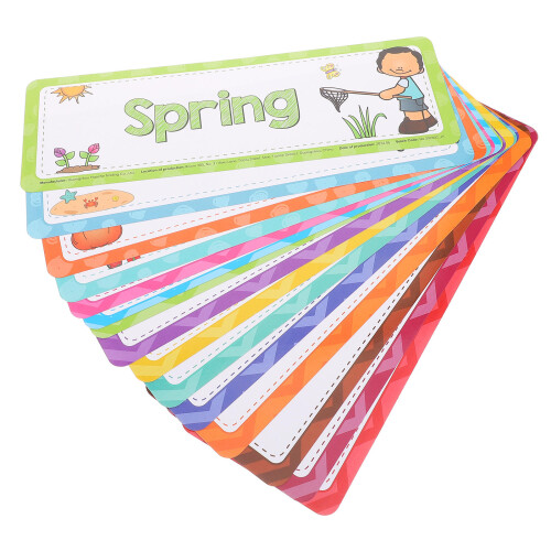 48Pièces Cartes Éducatives Mois Papier Pour 2
