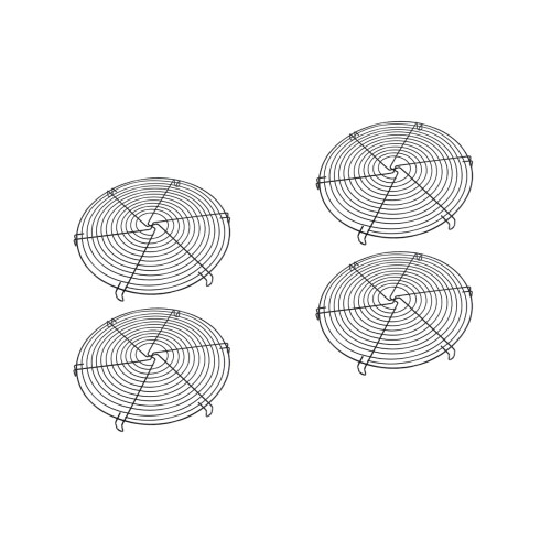 4Pcs Round Black Iron Cooling Rack Stable Non-Stick Cake Bread Baking 2