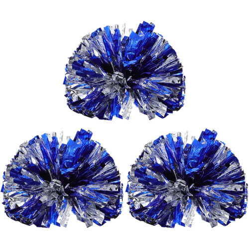 6Pcs Reusable Blue Plastic Pom Poms Cheerleading Props for Playing 1