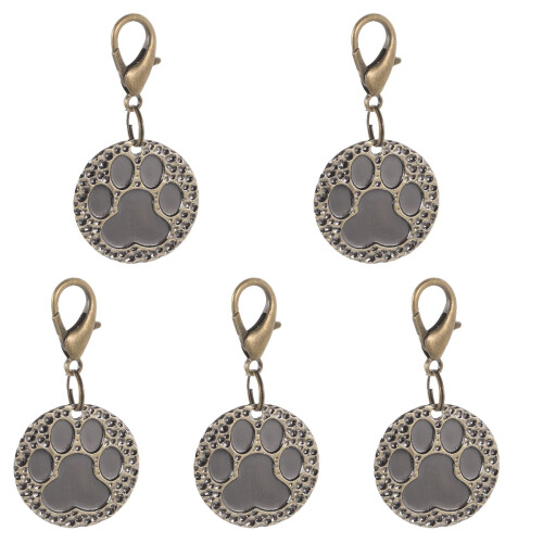 5Pcs DIY Engraved Silver Dog Tags Copper Pet Id Tags for Pets 2