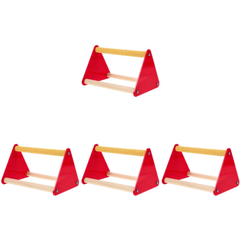 4Pcs Red Wooden Chick Brooder Stand Parrot Roosting and Training Bar 2
