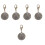 5Pcs DIY Engraved Silver Dog Tags Copper Pet Id Tags for Pets 5