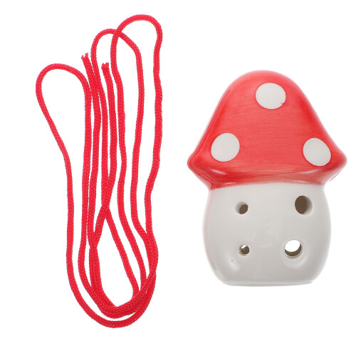 5Pcs Kids Ceramic 6-Hole Mushroom Ocarina Beginner Wind Instruments