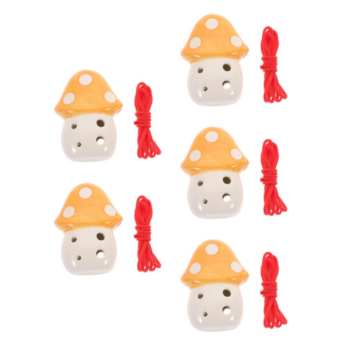 5Pcs Kids Ceramic 6-Hole Mushroom Ocarina Beginner Wind Instruments 2