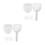 2Pcs White Plastic Pet Litter Scoopers Ergonomic Handle Large Scoop 4