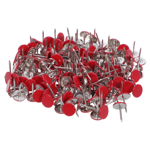 1000Pcs Red Flat Head Thumbtacks Iron Pins for Map and Poster Hanging 1