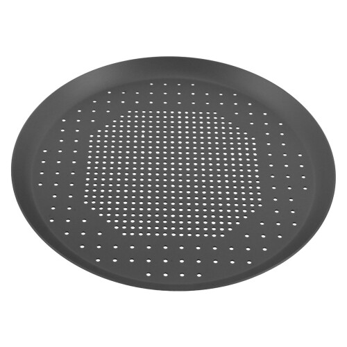 4Pcs Black Nonstick Perforated Pizza Pan Airflow Baking Tray 1