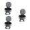 3Pcs Light Grey Foldable Hat Storage Box Round Cowboy Hat Organizer 5