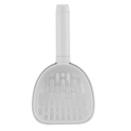 2Pcs White Plastic Pet Litter Scoopers Ergonomic Handle Large Scoop 1
