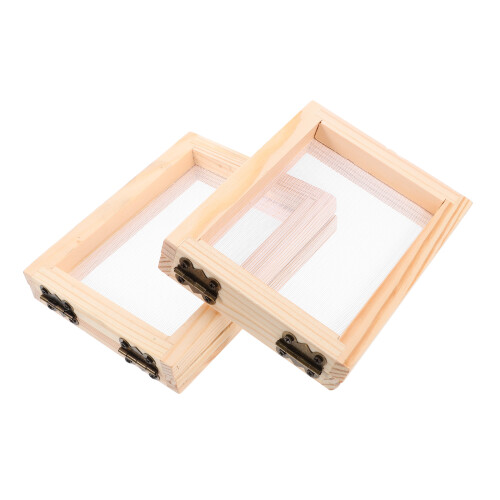 10Pcs DIY Wooden Paper Making Screen Kit Beige Durable Handmade Frames