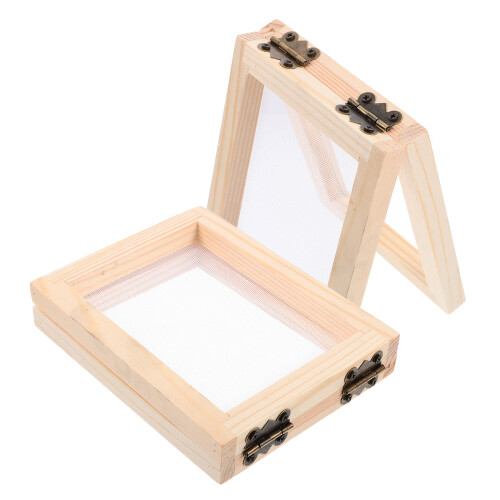 10Pcs DIY Wooden Paper Making Screen Kit Beige Durable Handmade Frames 1