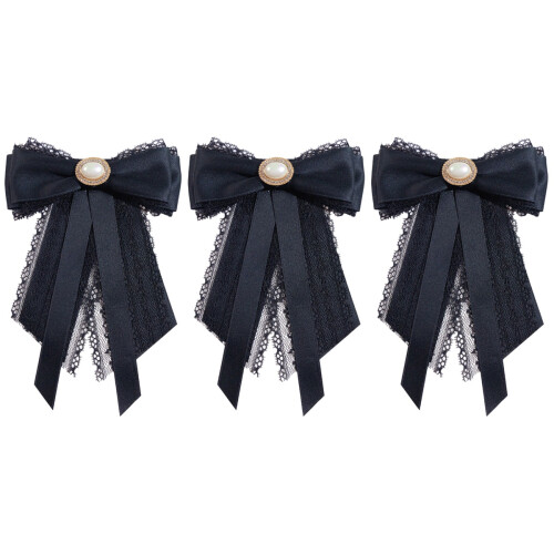 3Pcs Women’s Bow Tie Brooch with Lockable Back Decoration 2