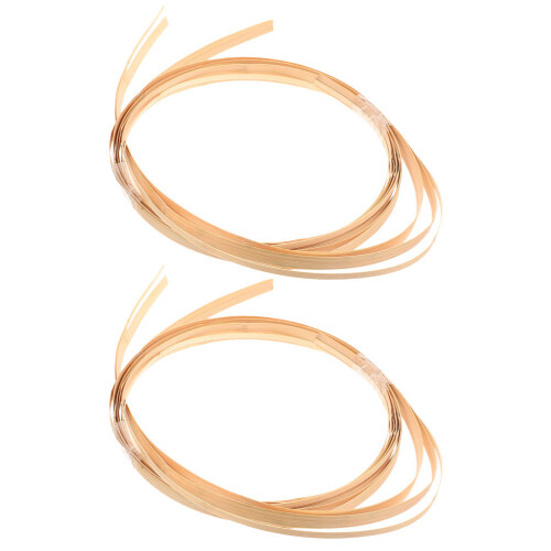 4Pcs Beige Bamboo Strips for DIY Crafts Wide Basket Weaving Material