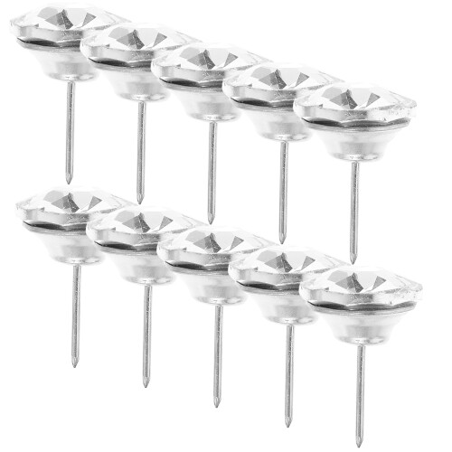 40Pcs Crystal Buttons 1Inch White for Sofa Headboard Upholstery Nails