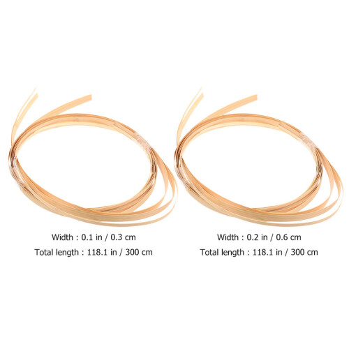 4Pcs Beige Bamboo Strips for DIY Crafts Wide Basket Weaving Material 2