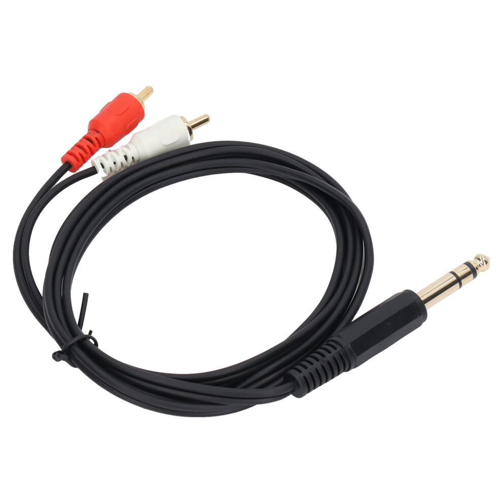 6.35Mm To 2Rca Stereo Audio Cable 1.5M Male To Male Splitter 3411373676353