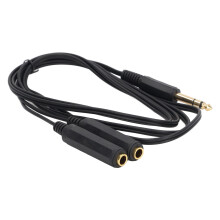 1,8 m 6,35 mm TRS männlich zu dual weiblich Stereo-Mikrofon-Y-Splitter
