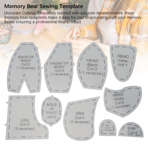 Memory Bear Vorlage Lineal Set Acryl Memory Bear