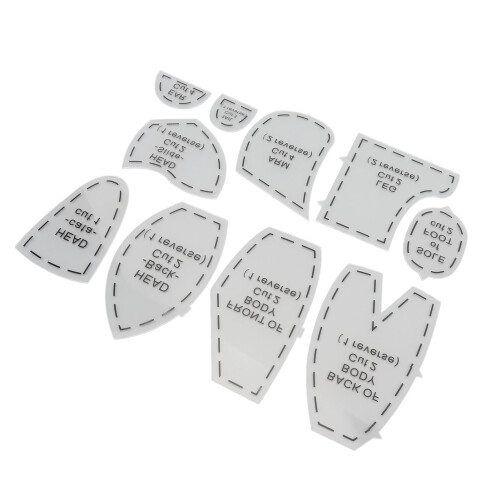 Memory Bear Vorlage Lineal Set Acryl Memory Bear 2