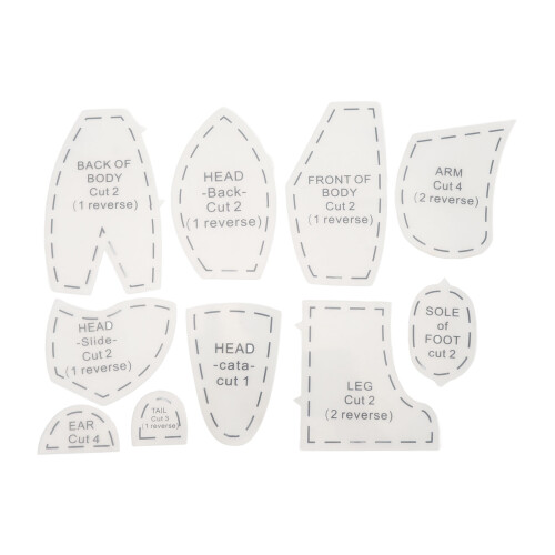 Memory Bear Vorlage Lineal Set Acryl Memory Bear 1