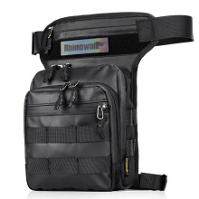 Waterproof Motorcycle Leg Bag with Adjustable Waist and Thigh Straps, Durable Tactical Black