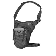 Motorcycle Leg Bag Waterproof Hard Shell with Adjustable Waist and Leg Straps Black
