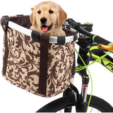 Folding Bike Basket for Commute and Travel, Dog Bike Basket with Waterproof Design Detachable Front Basket for Secure Cargo Carry, Soft-Sided Bicycle