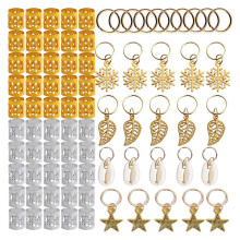 Dreadlock Accessories Collection, Hair Jewelry with Adjustable Size and Flexible Design, Easy to Open and Close Metal Cuffs for Hair Braiding,
