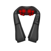 Back Massager with Heat, Deep Kneading Electric Massage Pillow, Shiatsu Neck and Shoulder Massager with Adjustable Intensity, Infrared Heating for
