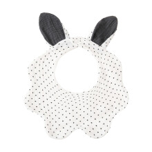 Baby Bib 02 Years, Cotton Burp Cloth, Soft Absorbent Teething Bib, Animal Ears Design, Infant Drool Protection