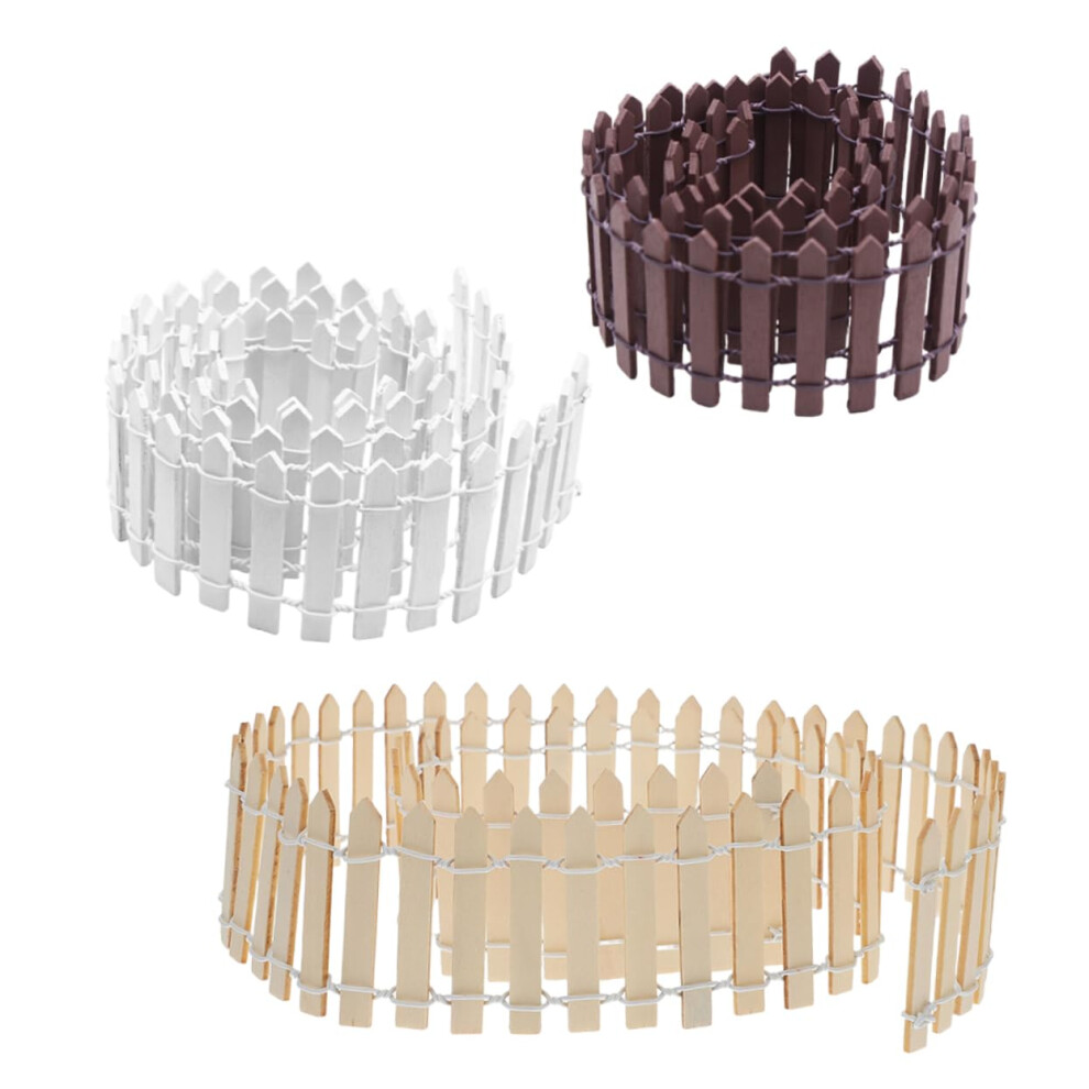 3Pcs Miniature Garden Fence Durable Wooden Picket For Bonsai Plant Pots And Fairy Micro Landscape 9347817224443