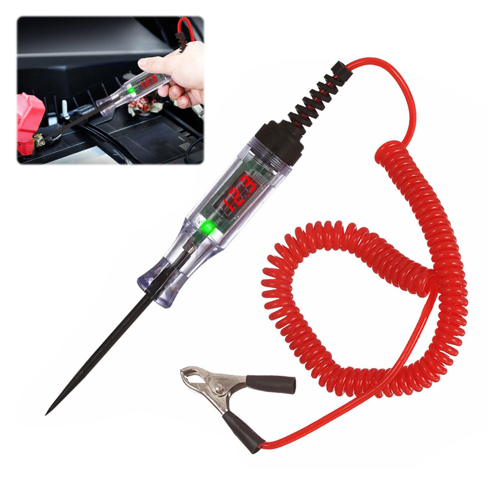 Circuit Tester,390V Dc Car Fuse Tester Pen,Voltage Tester With Led Digital Test Light 9382693731432