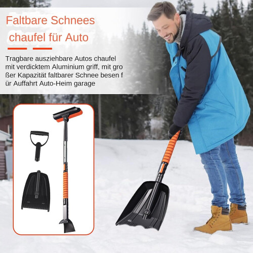 Snow brush set  Portable, foldable snow brush with retractable ergonomic handle 1